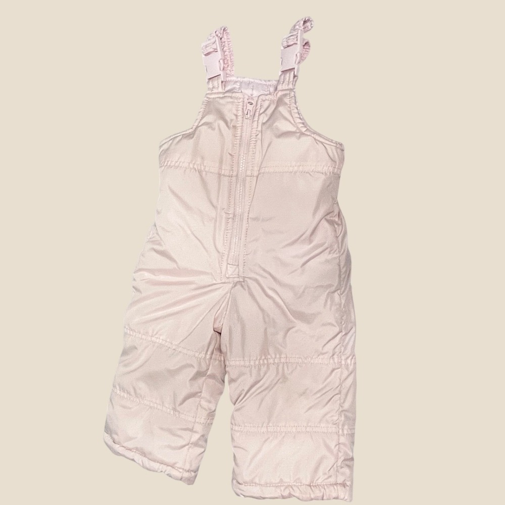 Carters Baby Girls Pink Quilted Snow Bibs Insulated Overalls 12M C2145596